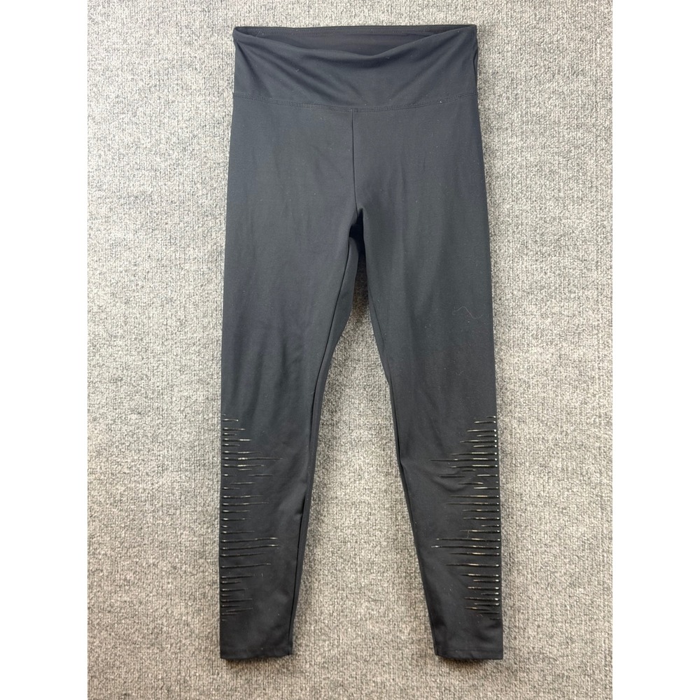 Fabletics Women Black High Waisted Leggings Laser Cut Medium Athletic Yoga Pants
